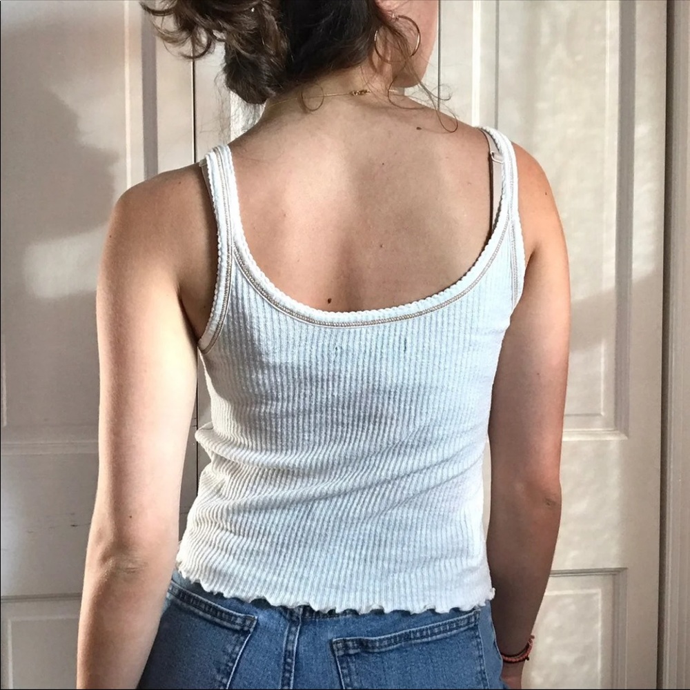 Buttoned White Tank - Picture 3 of 4